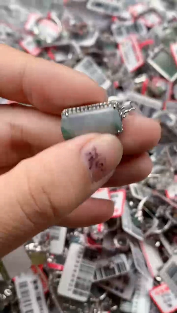 银S925镶嵌戒指翡翠天然A货缅甸翡翠