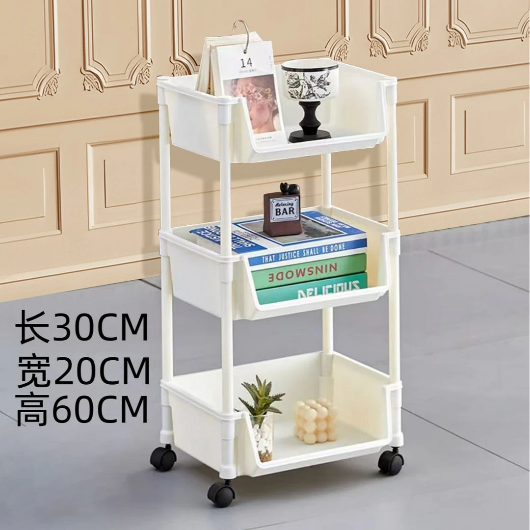 3层简约置物架收纳储物架移动卧室零食客厅落地家用儿童绘本架