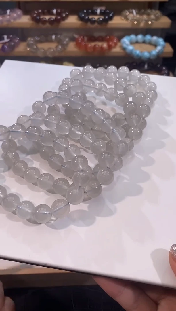 水晶手链未镶嵌灰兔毛手链11mm多样性发一