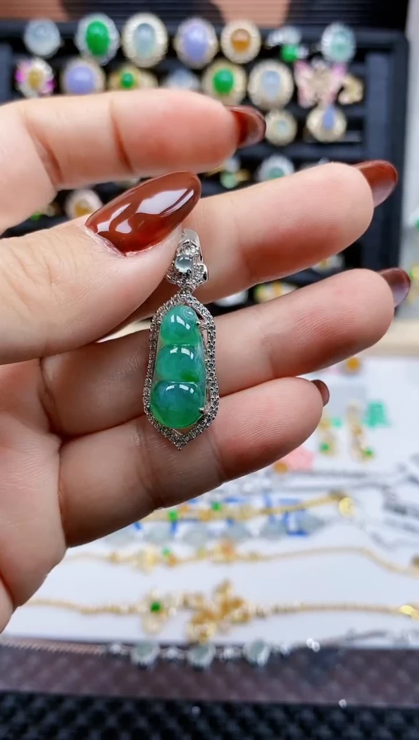 银S925镶嵌戒指翡翠256