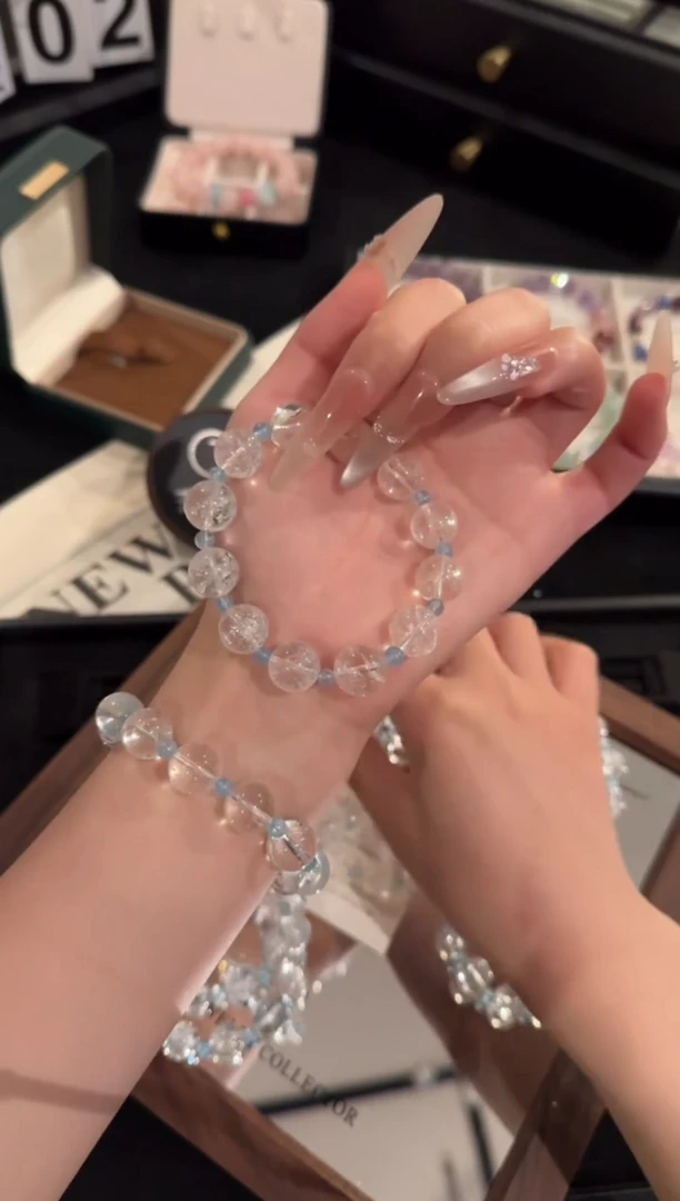 水晶手链合金白阿赛x2237