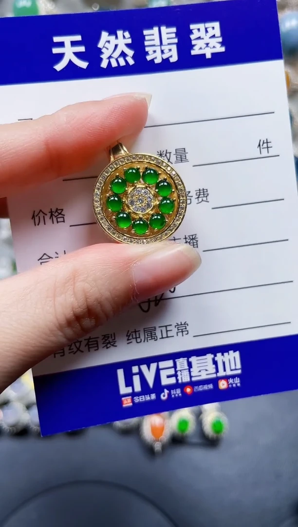 颈饰银S925镶嵌翡翠620