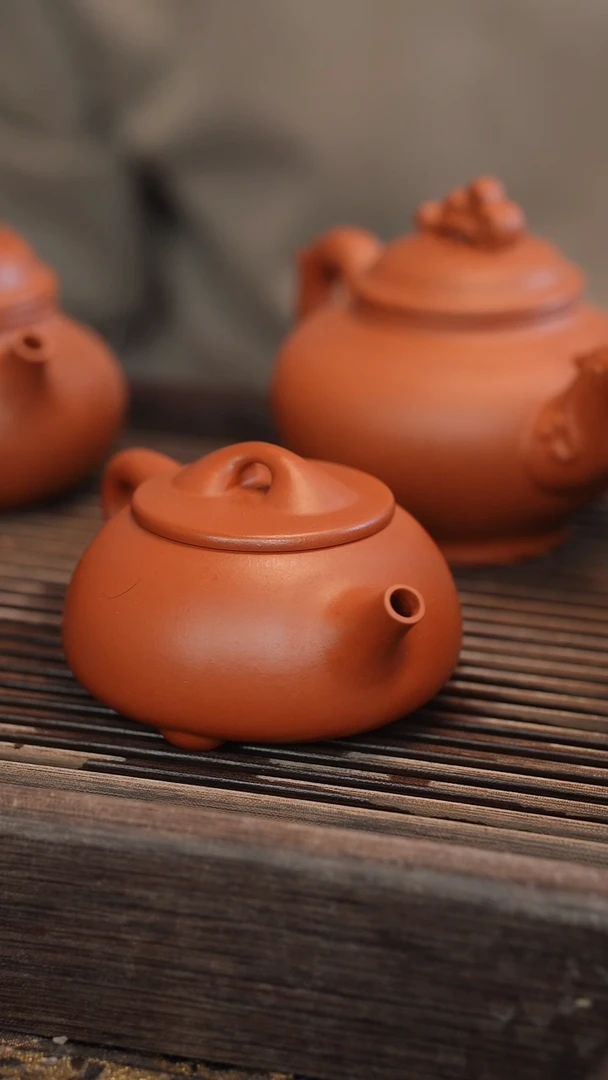 茶壶紫砂景舟石瓢 朱泥 半手工 180cc