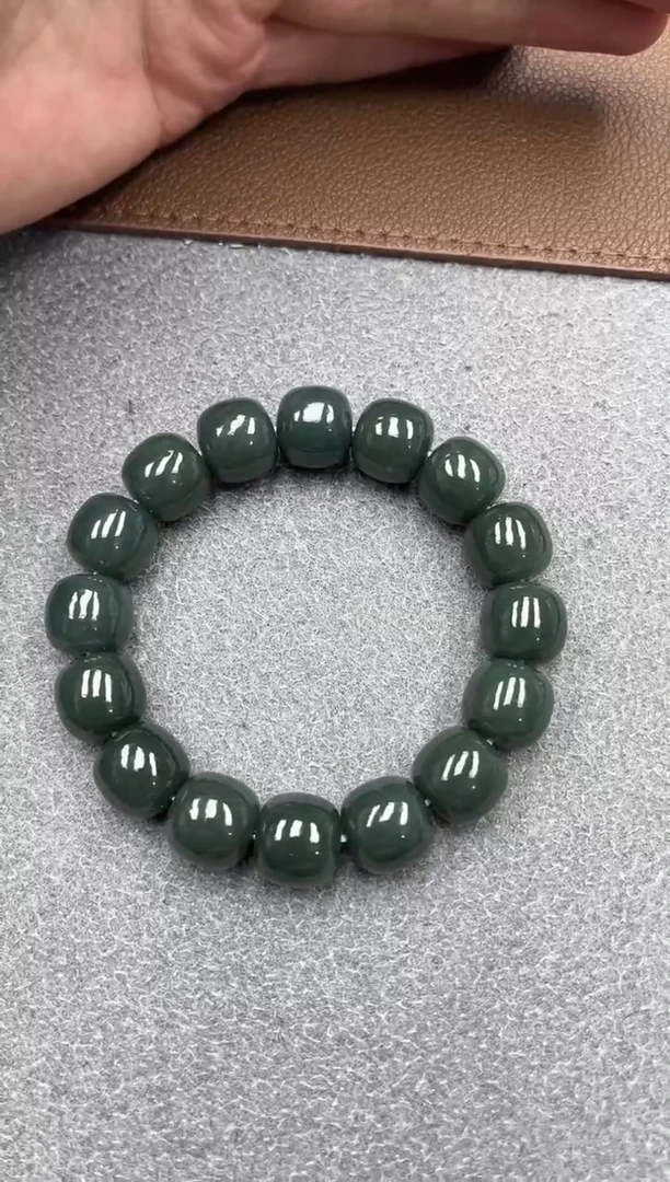 未镶嵌手串和田玉新疆且末孔雀蓝14