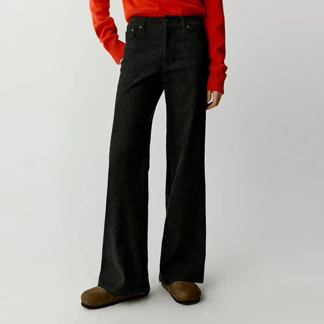 251034【小禾土壤牛仔】2024冬季新款超弹牛仔阔腿裤