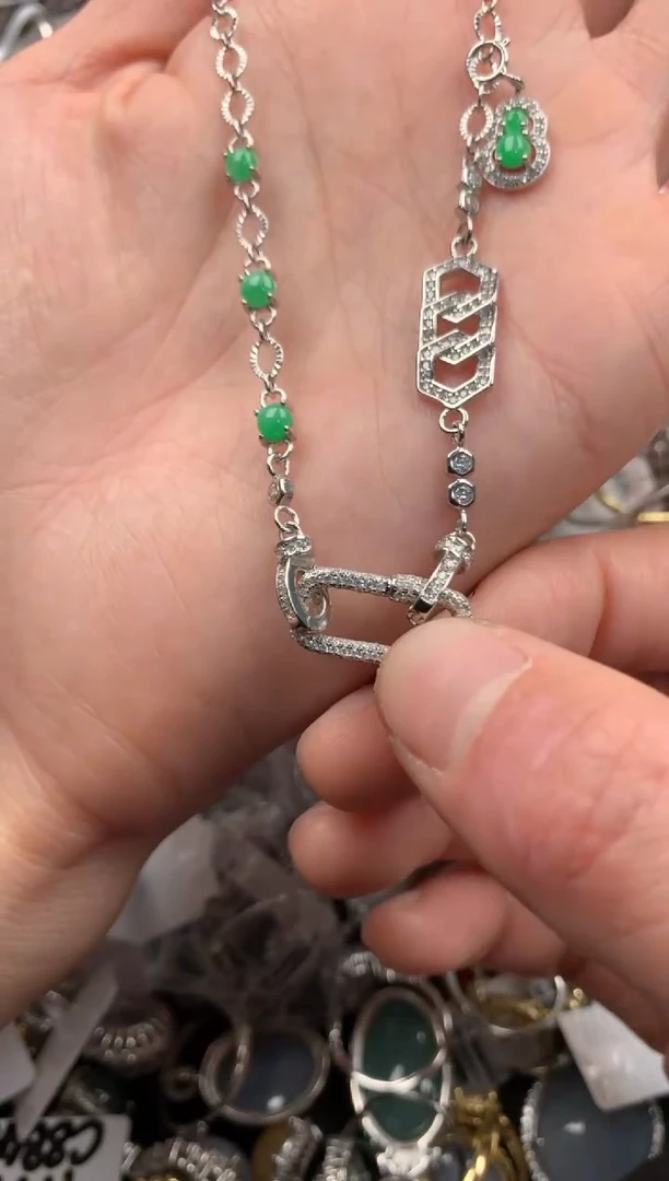 银S925镶嵌戒指翡翠2222----1