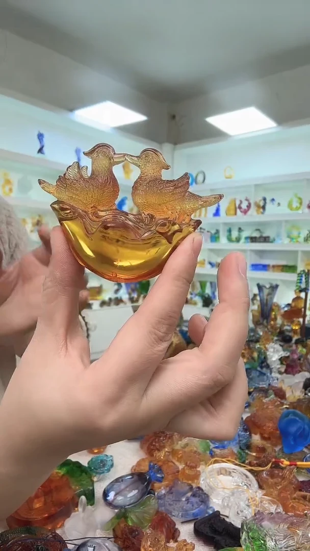 手工艺品琉璃鸳鸯