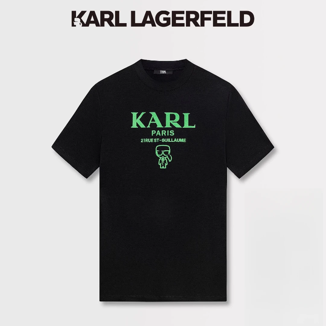 KARL LAGERFELD/卡尔拉格斐莫代尔正面logo短袖T恤236M1714