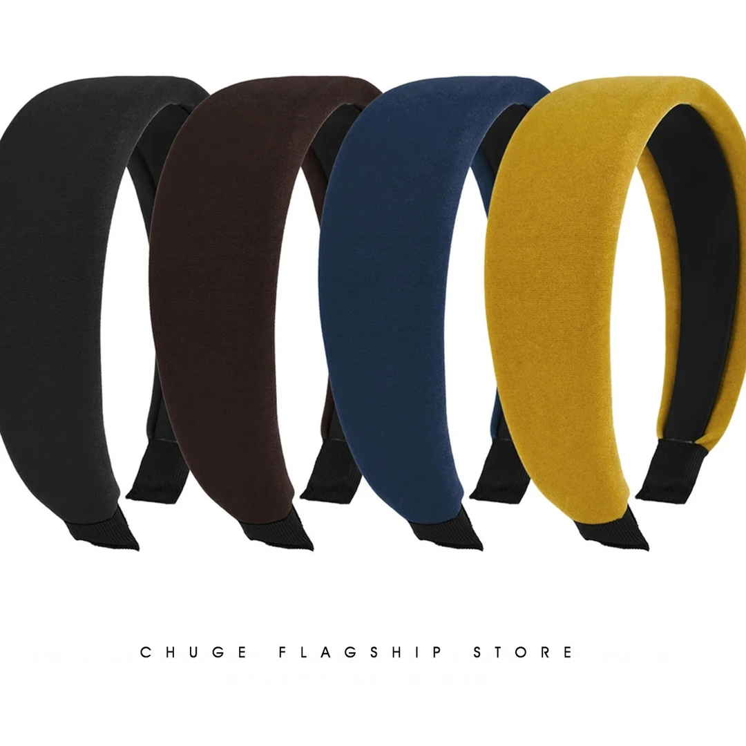 赫本高颅顶丝绒发箍高级感显气质宽边遮发缝时尚慵懒感发卡发饰新