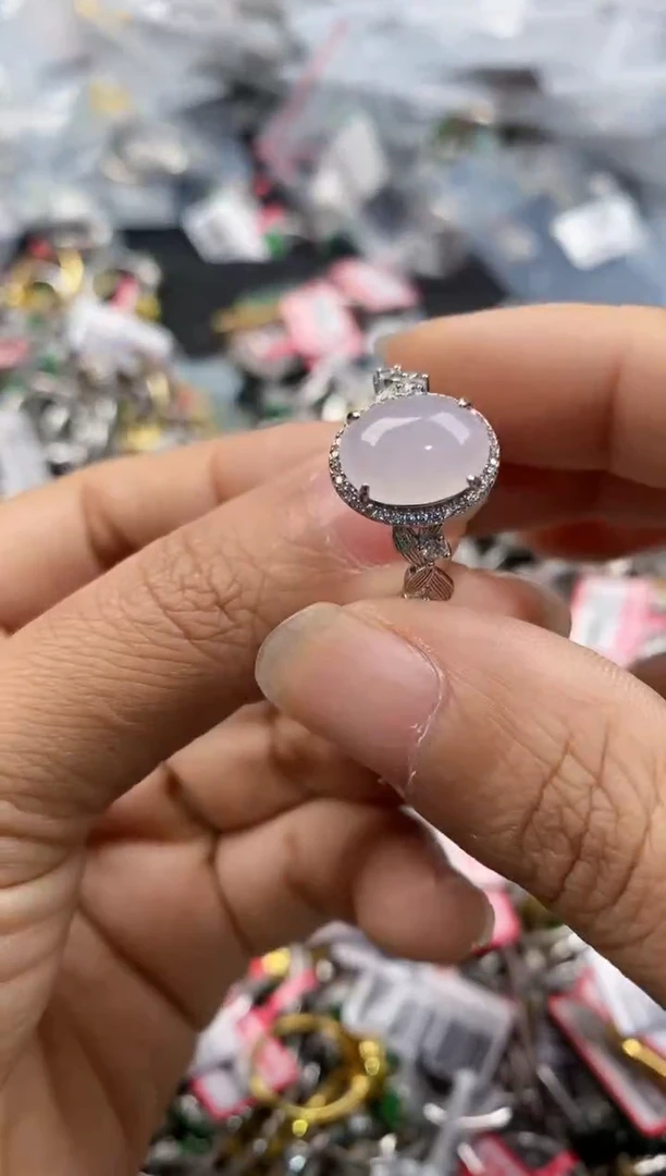 银S925镶嵌戒指翡翠111---9