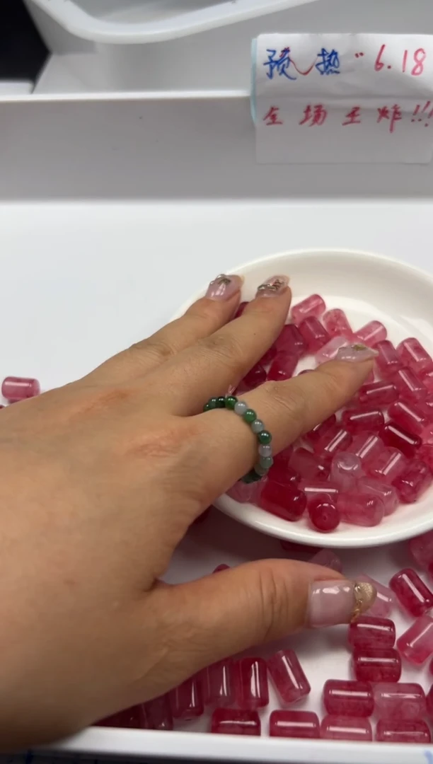 未镶嵌颈饰碧玺w1734粉碧玺管珠12*8mm*10颗