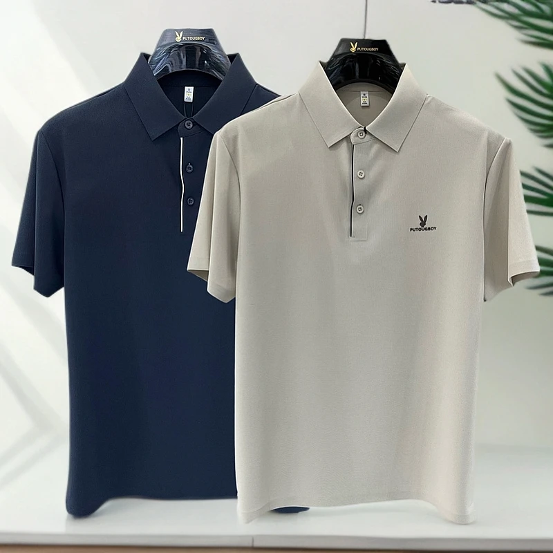 【宝鹿优品】夏季男士高端商务休闲翻领短袖T恤 无痕Polo衫66516