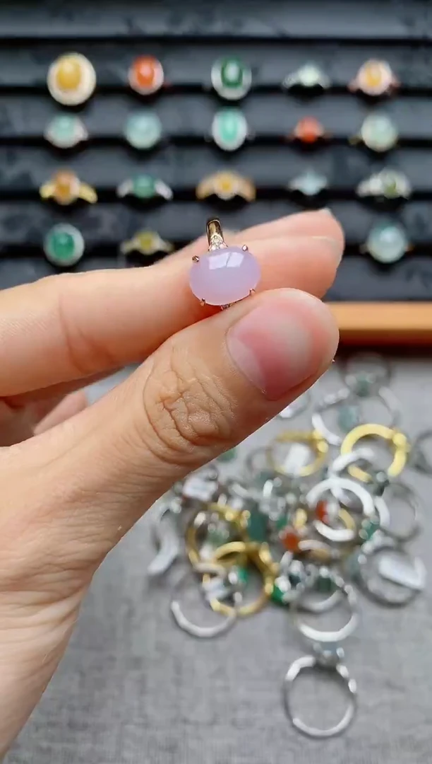 银S925镶嵌戒指翡翠1