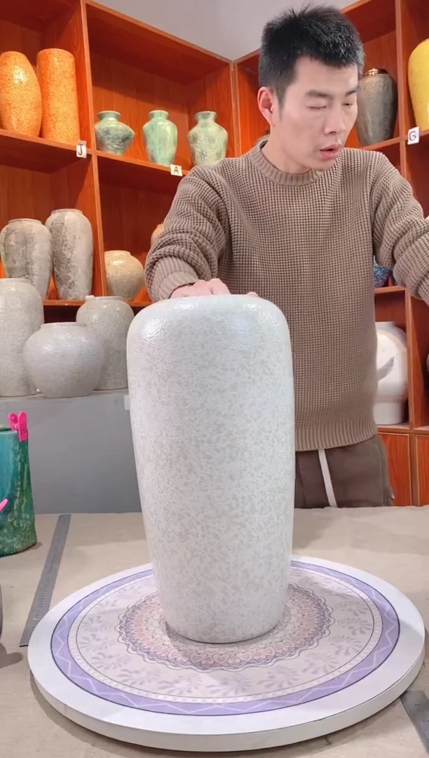 【闪购商品】瓶茶白40cm落地  陶瓷花瓶 无花