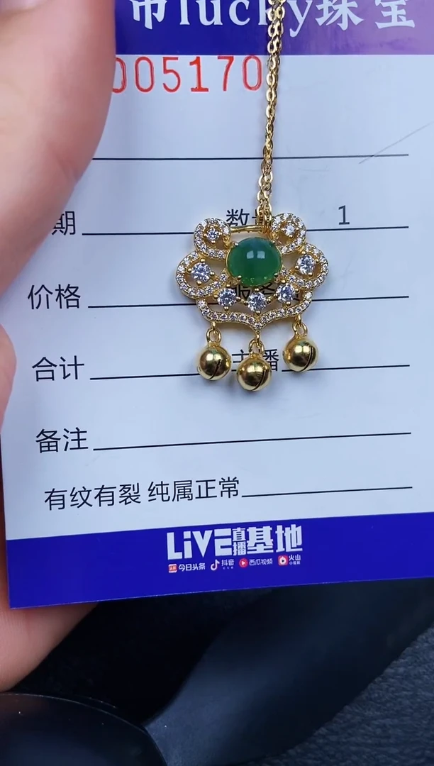 翡翠银S925镶嵌颈饰5170