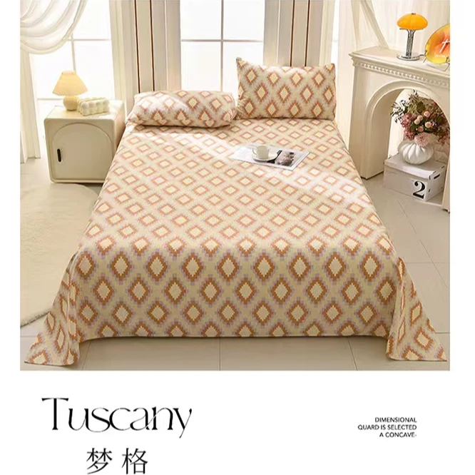 原棉老粗布三件套加厚双人宿舍防滑原棉老粗布三件套