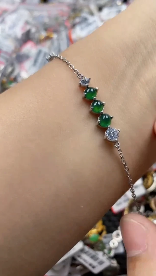 翡翠戒指银S925镶嵌8888---4