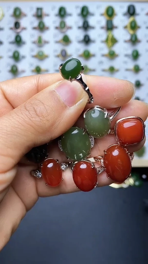 【闪购商品】和田玉戒指银S925镶嵌1
