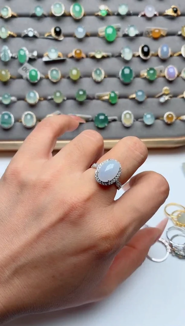 银S925镶嵌戒指翡翠.