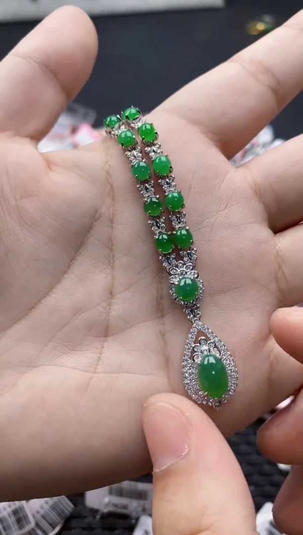 翡翠戒指银S925镶嵌88888---5