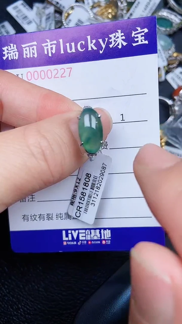 颈饰银S925镶嵌翡翠0227