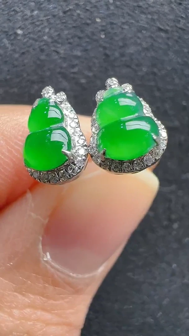 【闪购商品】翡翠耳饰18K金镶嵌多样性团购发一件