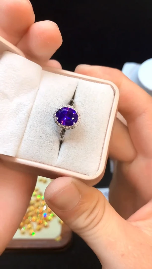 紫晶戒指银S925镶嵌......