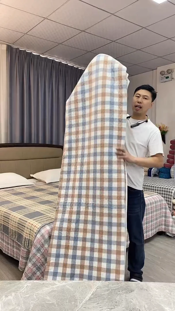 棉230cm*250cm 色织蓝咖