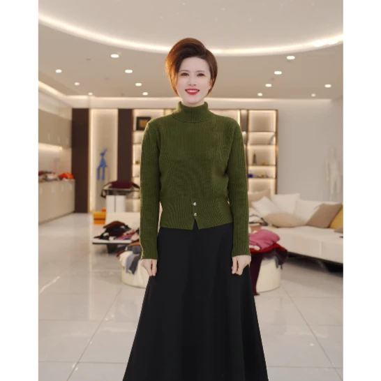 【啦啦精选】秋冬高领纯羊毛衫气质长袖时尚百搭1209