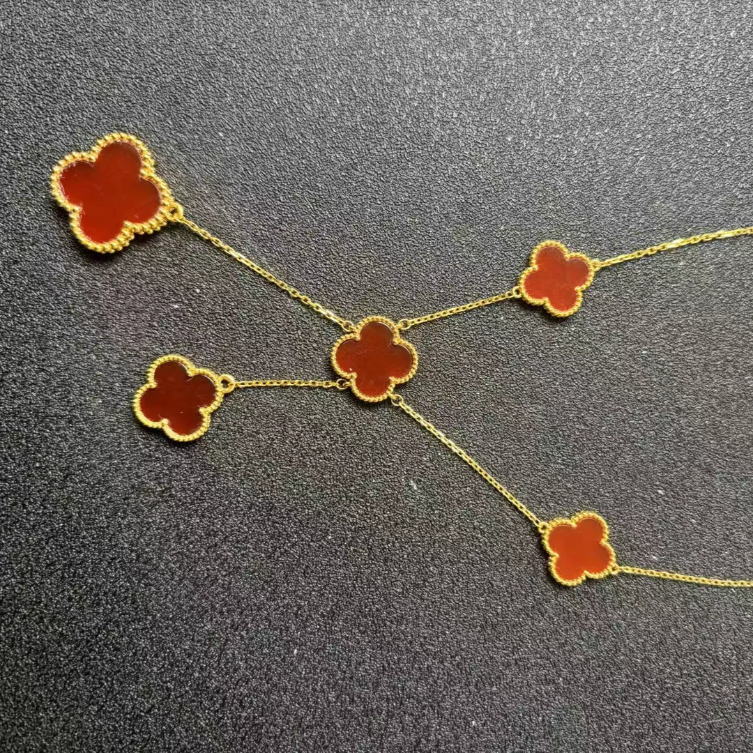 重金 Y字套链 红玛瑙 经典端庄气质优雅