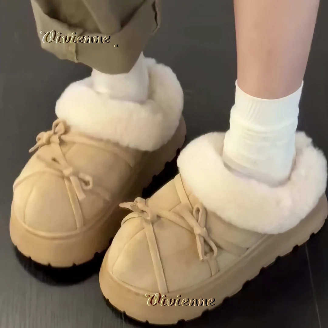 2025秋冬时尚设计感蝴蝶结绒面拖鞋保暖新款女新款外穿包头棉拖鞋