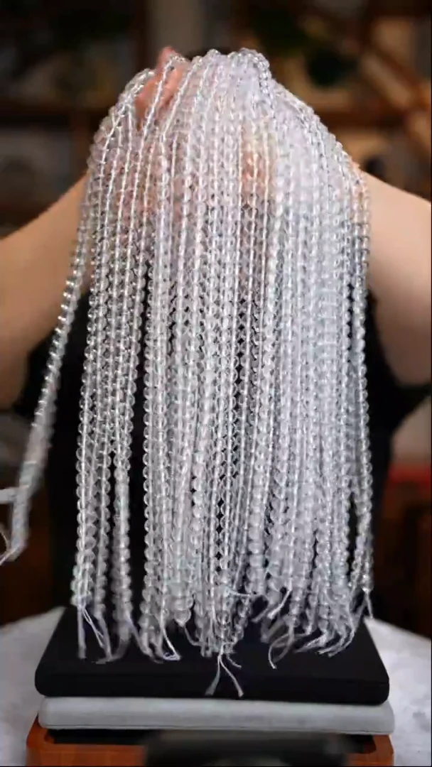 水晶珠宝半成品未镶嵌白水晶A货串珠8m（约46颗）多样性发其一