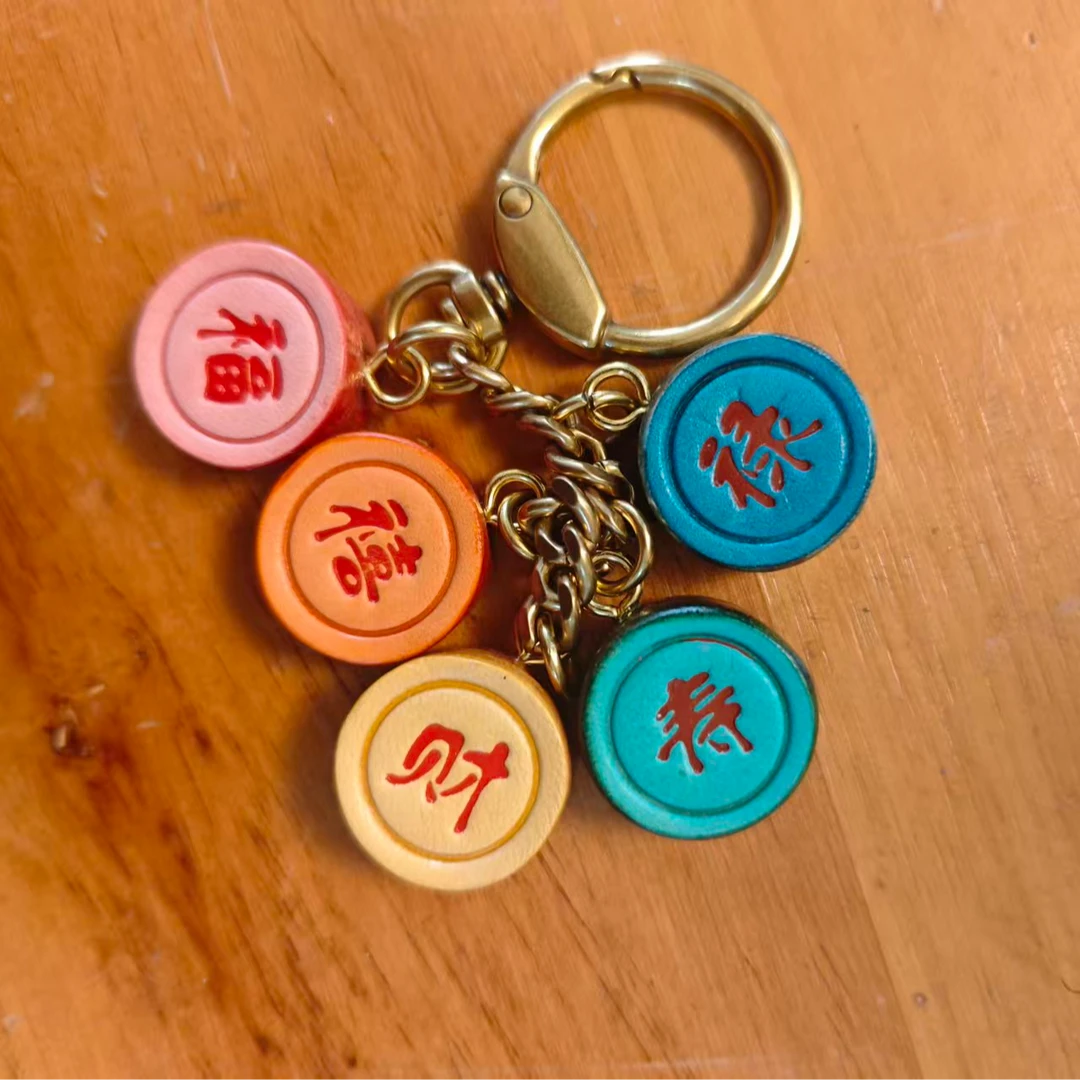 【西部印像】 (美式复古）手工皮具挂件百搭饰品YP-福禄串