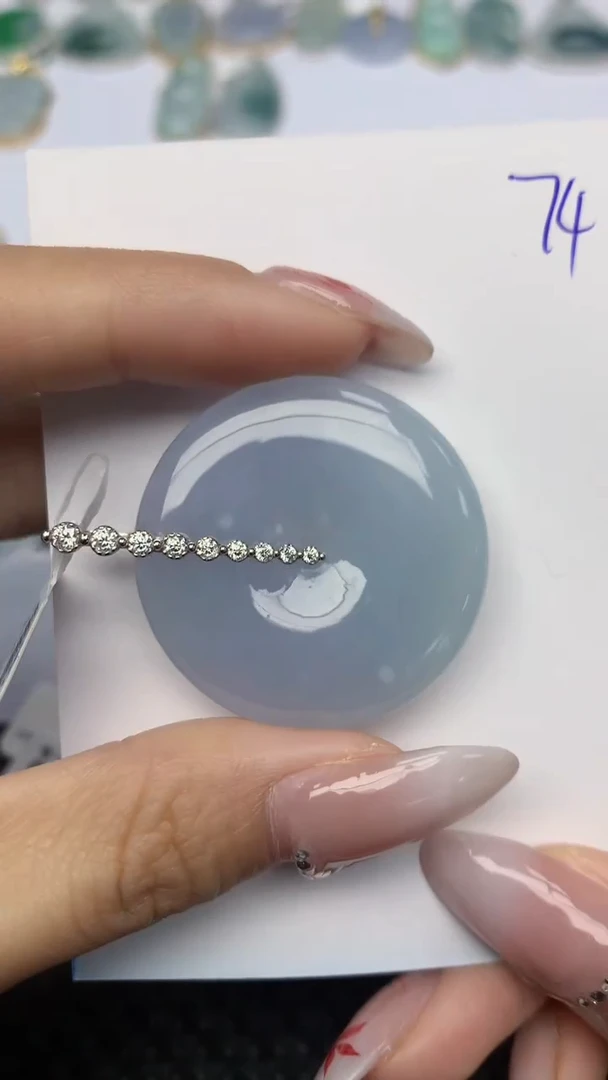 【闪购商品】翡翠颈饰18K金镶嵌天然翡翠A货 74