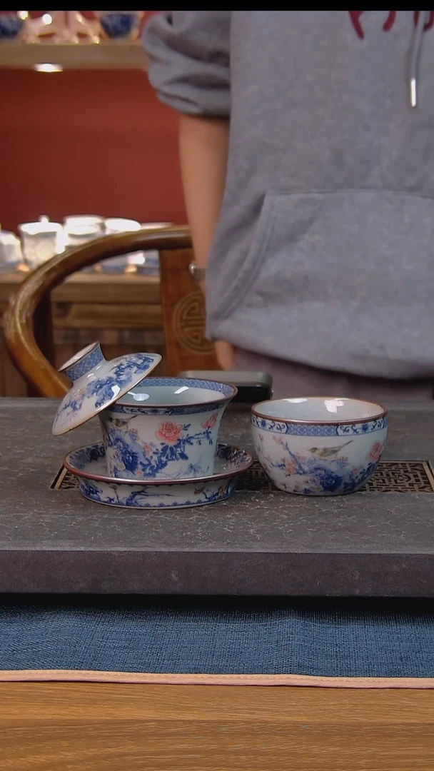 简装家用款2件套 老陶泥开片纹陶瓷茶具