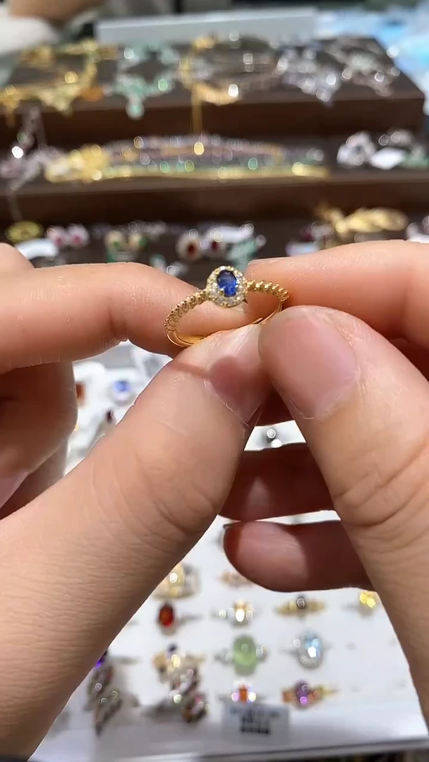 【闪购商品】蓝宝石戒指银S925镶嵌戒指