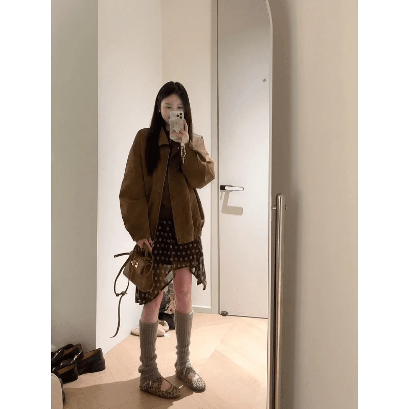 美式辣妹外套内搭外衣女秋季新款设计感小众宽松上衣不规则半身裙