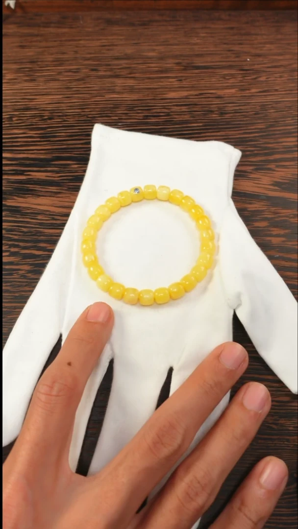 【闪购商品】蜜蜡手链未镶嵌2469 8mm蓝标