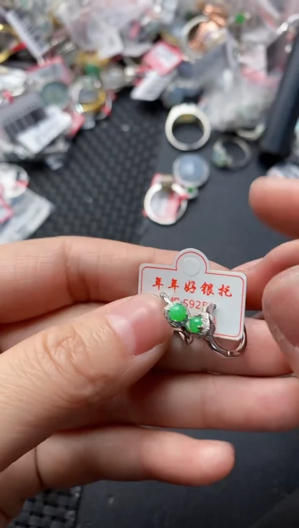 银S925镶嵌戒指翡翠111111