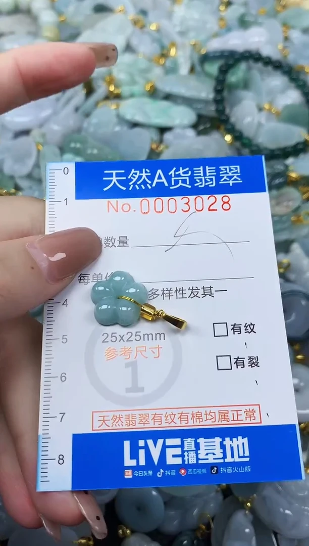 颈饰未镶嵌翡翠净货挂件-3028