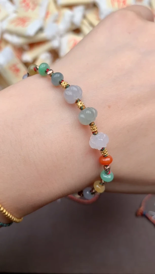 银S925镶嵌挂件翡翠17手围