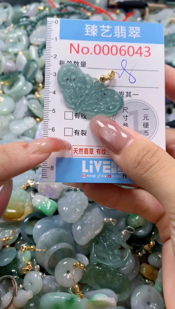 翡翠未镶嵌颈饰含绳000043