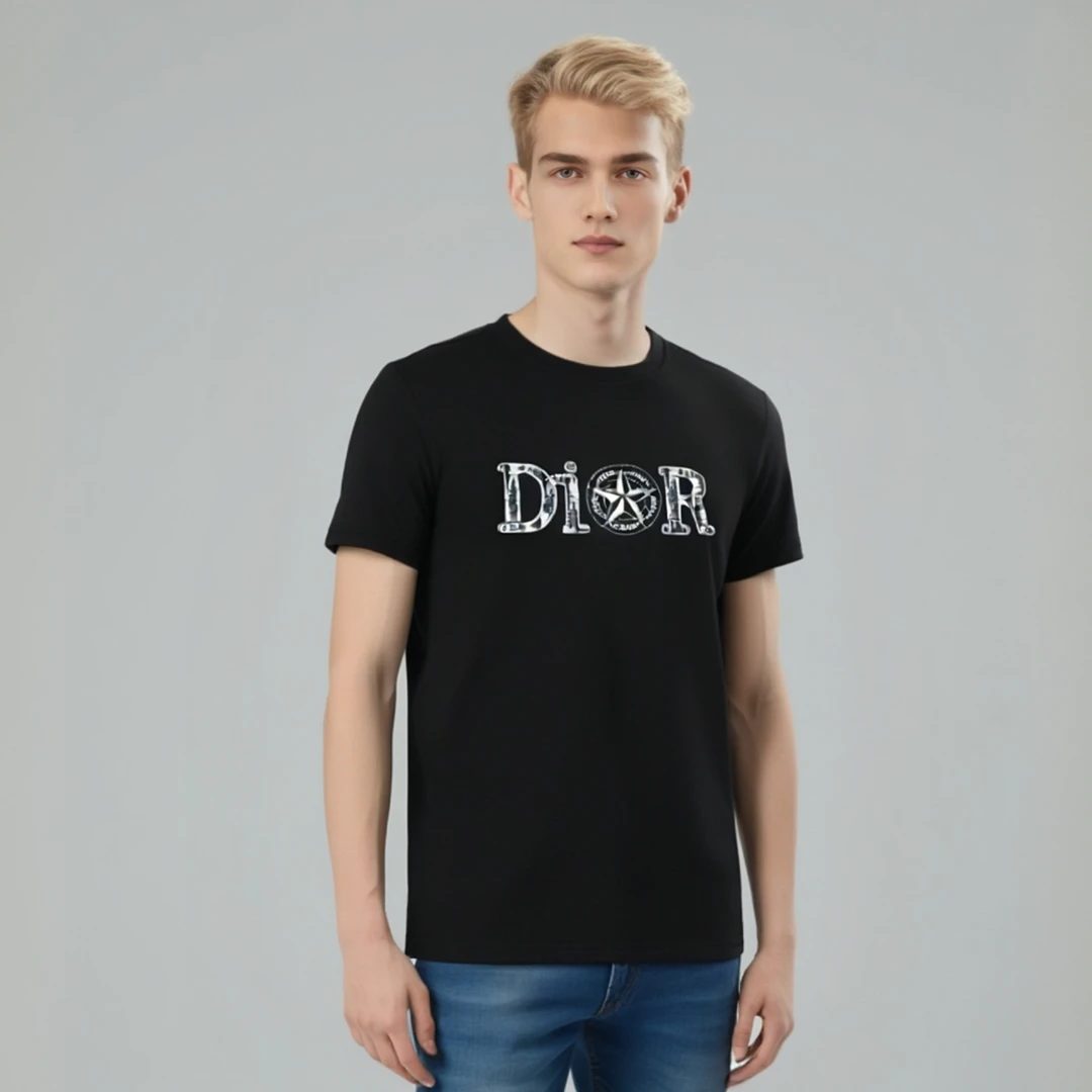 ADDIORO夏季新款男士轻奢时尚百搭印花圆领短袖T恤291