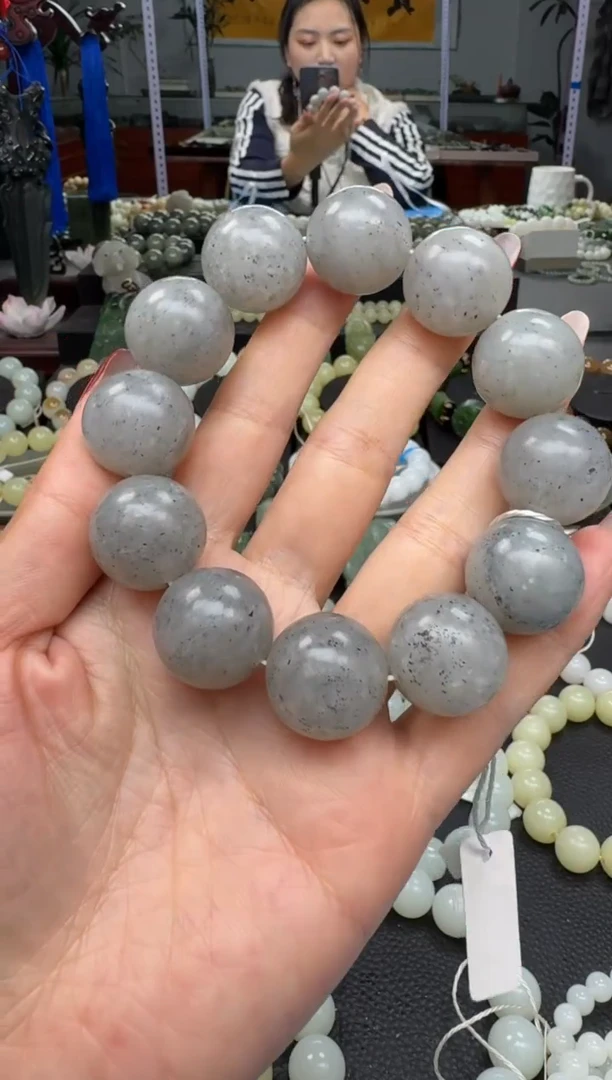 未镶嵌手链和田玉新疆点墨青花卡20