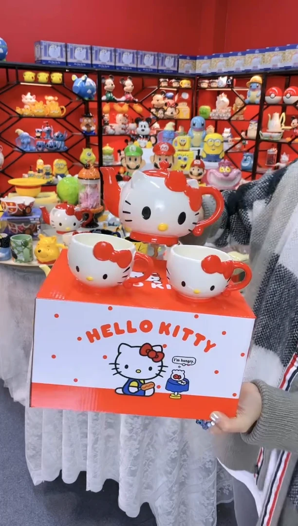 【闪购商品】.凯特猫一壶二杯（陶瓷）