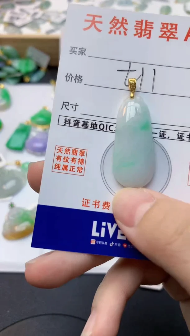 颈饰未镶嵌翡翠天然缅甸A货翡翠百元以上9元证书费自理