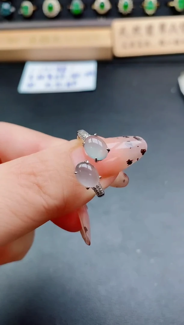 银S925镶嵌戒指翡翠1