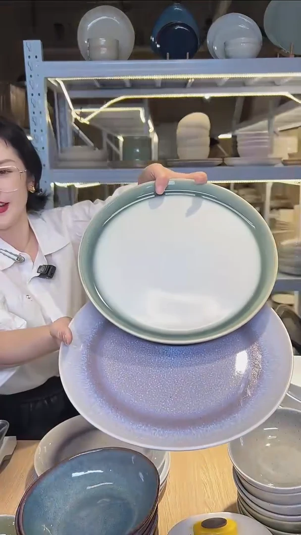 瓷53外贸尾货高温釉下彩陶瓷餐具默认微瑕