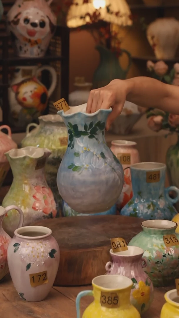 陶瓷377景德镇设计师手作花器摆件侘寂风