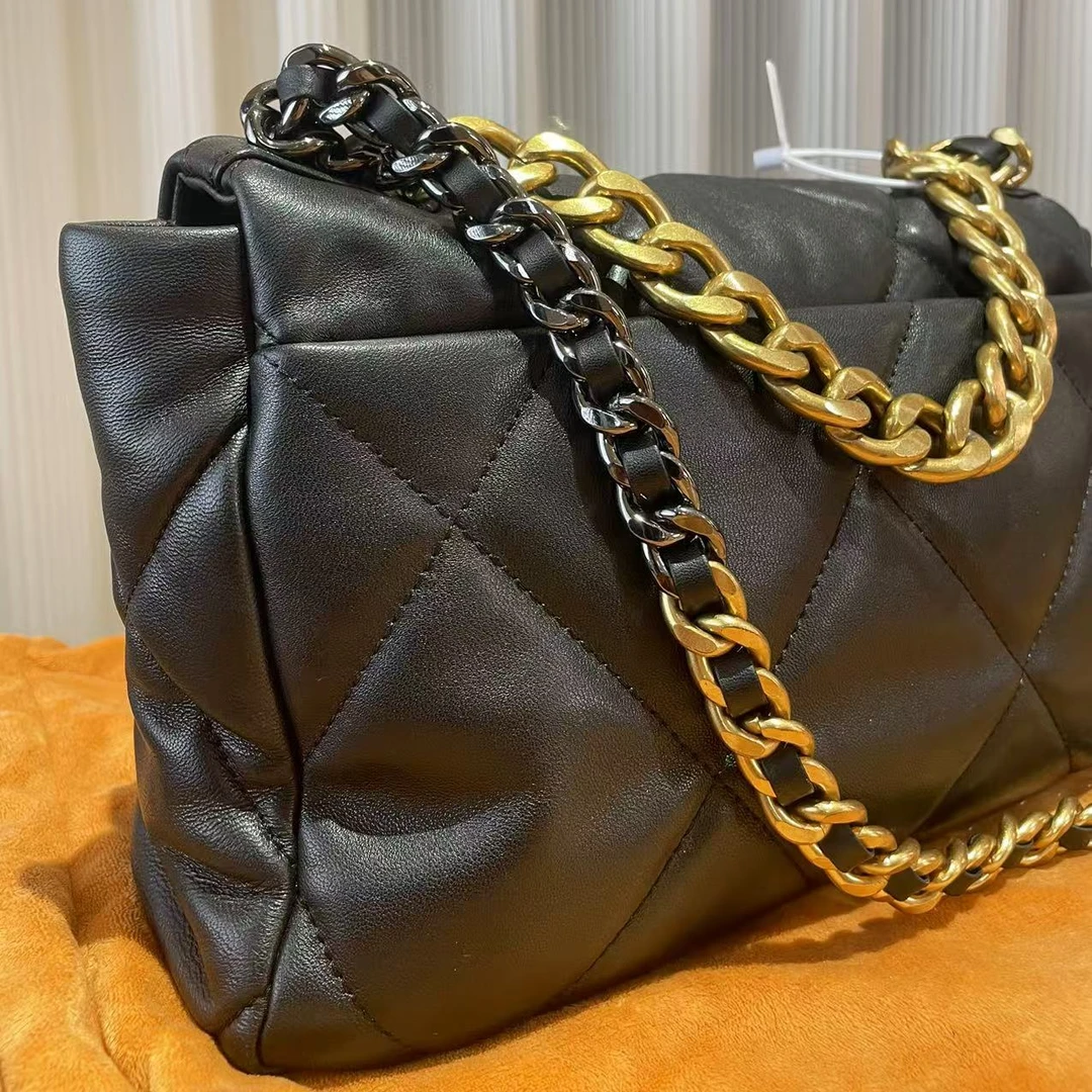 HIRMRIS手工真皮包 550135-黑 三色链条大黑色30